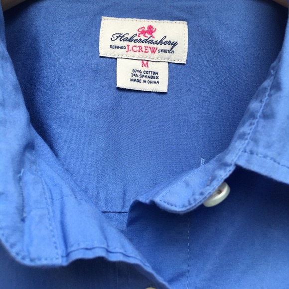 J. Crew Blue Haberdashery Button-Down Top Sz M - Picture 2 of 4